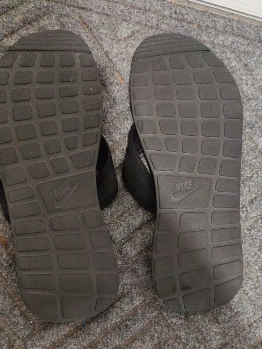Nike Black Men’s Flip-Flop Sandals with White Swoosh